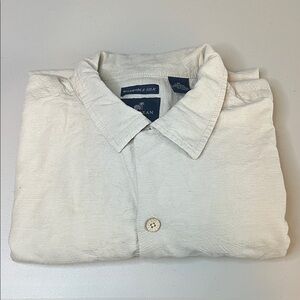 Caribbean Joe Washable Silk Casual Button Down Shirt Size XL